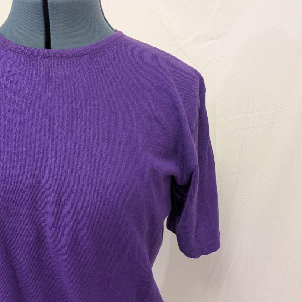 Silx purple silk‑cotton short‑sleeve tee, size L - Picture 2 of 5